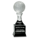 Crystal Golf Ball on  Pedestal Base-AKD Ink