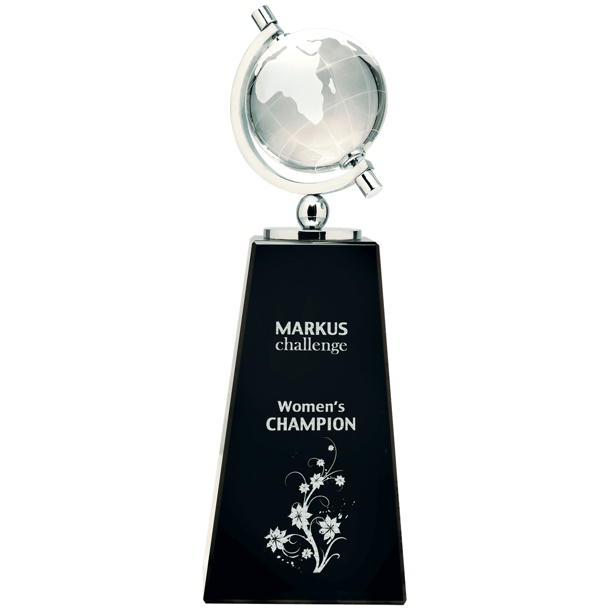 Crystal Spinning Globe On  Pedestal Base