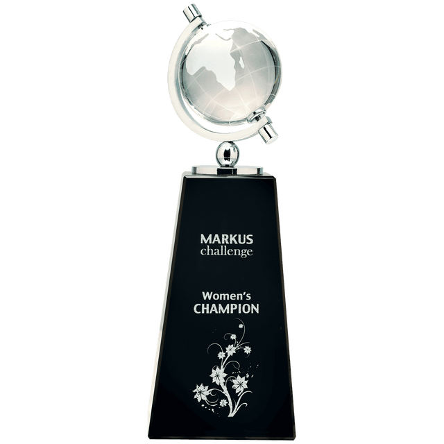Crystal Spinning Globe on  Pedestal Base-AKD Ink