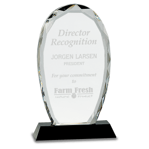 Large Oval Facet Crystal on  Pedestal Base-AKD Ink