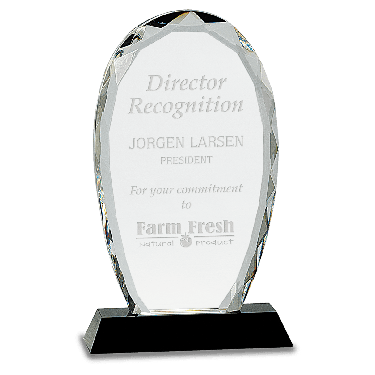 Large Oval Facet Crystal on  Pedestal Base-AKD Ink