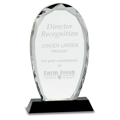 Large Oval Facet Crystal on  Pedestal Base-AKD Ink