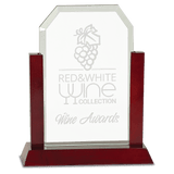 Large Gateway Jade Clip Corner Glass Award with Rosewood Finish Base-AKD Ink