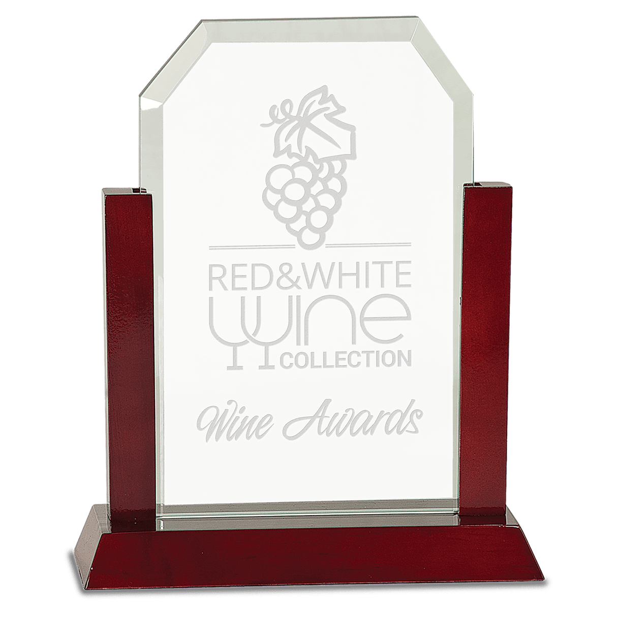 Large Gateway Jade Clip Corner Glass Award with Rosewood Finish Base-AKD Ink