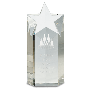 Medium Clear Crystal Star Column-AKD Ink