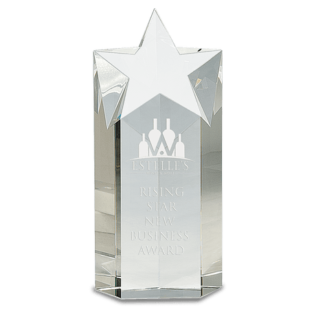 Medium Clear Crystal Star Column-AKD Ink