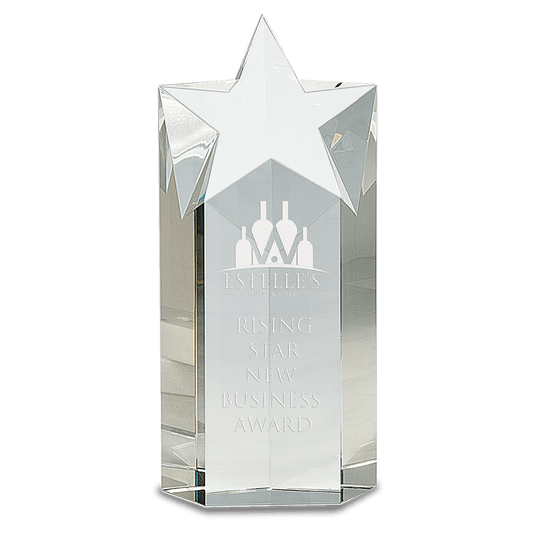 Medium Clear Crystal Star Column-AKD Ink