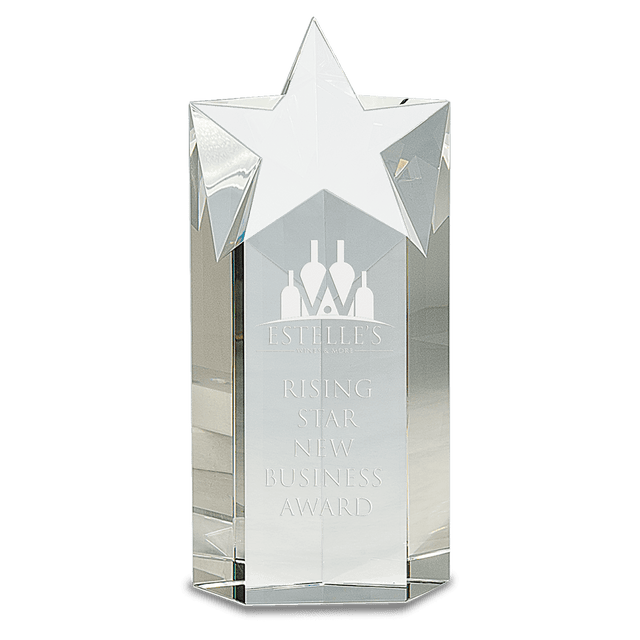 Medium Clear Crystal Star Column-AKD Ink