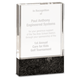 Clear Fusion Crystal Award with Genuine Marble