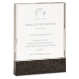 Clear Fusion Crystal Award with Genuine Marble