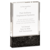 Clear Fusion Crystal Award with Genuine Marble