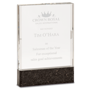 Clear Fusion Crystal Award with Genuine Marble