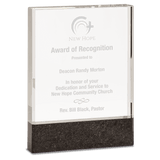 Clear Fusion Crystal Award with Genuine Marble