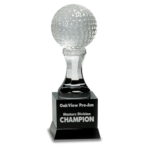 Crystal Golf Ball on  Pedestal Base