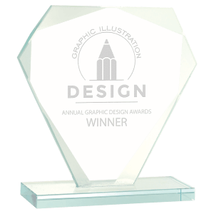 Cut Diamond Jade Glass Award