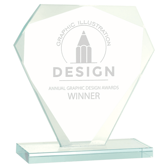 Cut Diamond Jade Glass Award-AKD Ink
