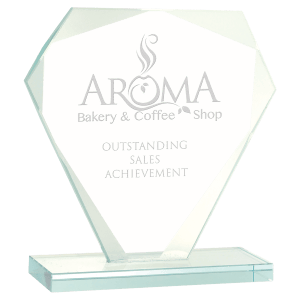 Cut Diamond Jade Glass Award