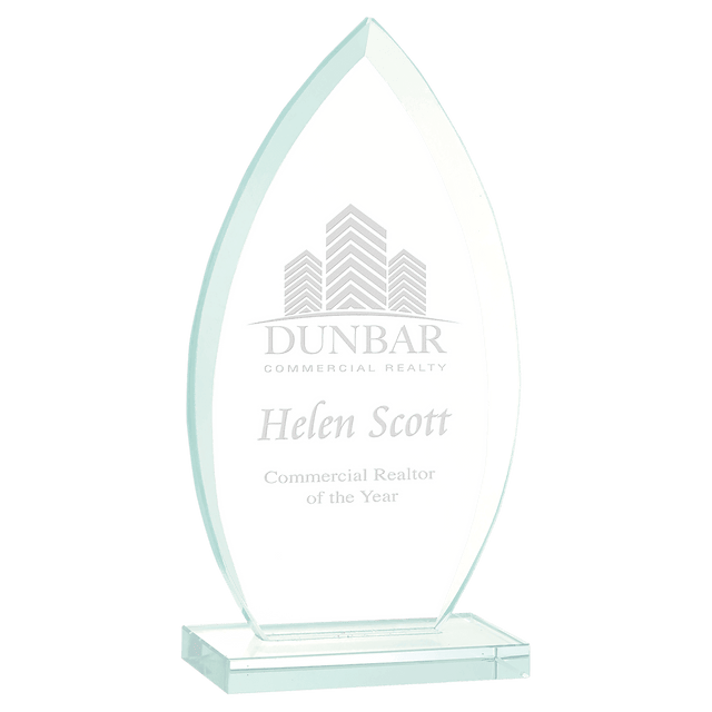 Oval Jade Glass Award Trophy-AKD Ink