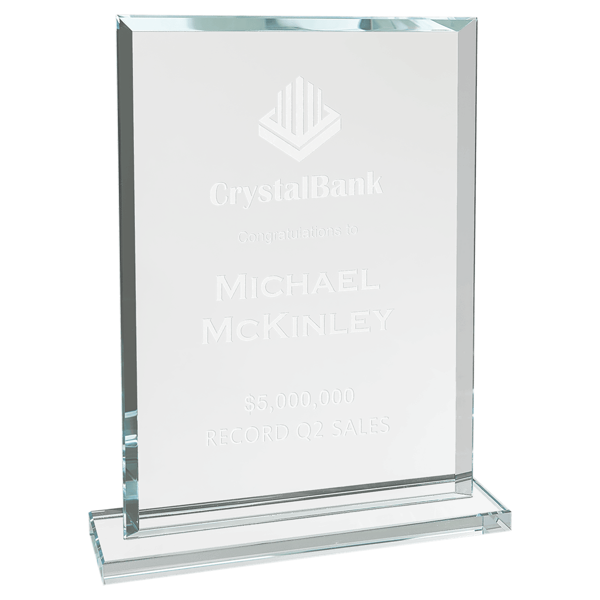 Rectangle Clear Glass Award