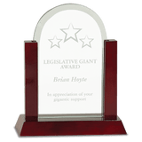 Gateway Jade Dome Glass Award with Rosewood Finish Base