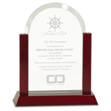 Gateway Jade Dome Glass Award with Rosewood Finish Base