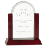 Gateway Jade Dome Glass Award with Rosewood Finish Base