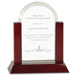 Gateway Jade Dome Glass Award with Rosewood Finish Base