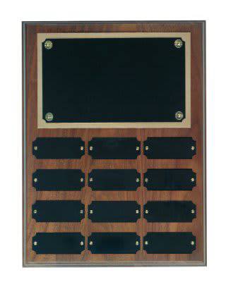 Genuine Walnut Step Edge Perpetual Plaque with 12 Plates