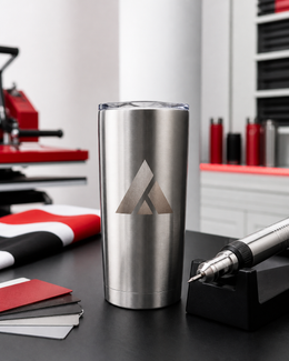 Engraved stainless steel tumbler promotional product from AKD Ink