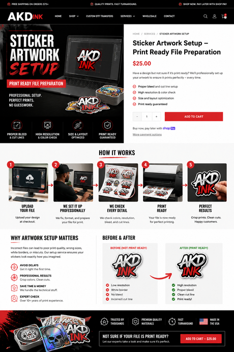 AKD Ink sticker artwork setup and print-ready file preparation service