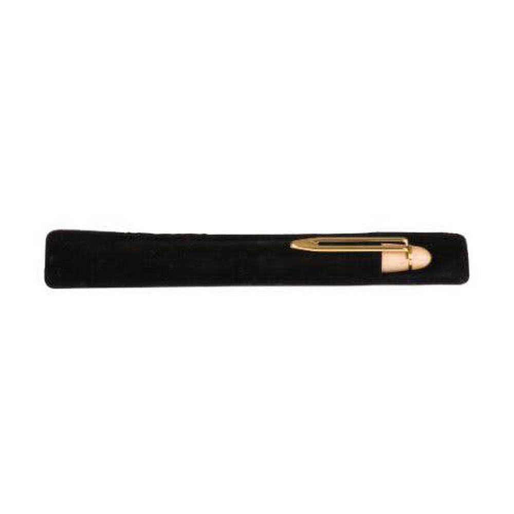 Black velvet pen sleeve product image on white background