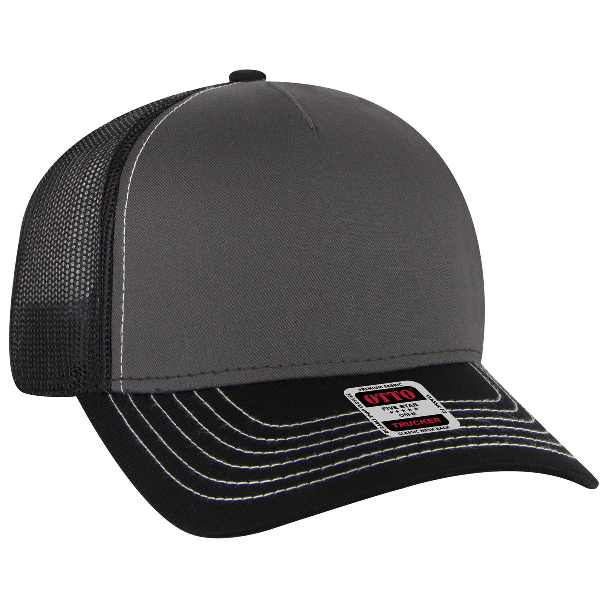 OTTO CAP 5 Panel Low Profile Mesh Back Trucker Hat-AKD Ink