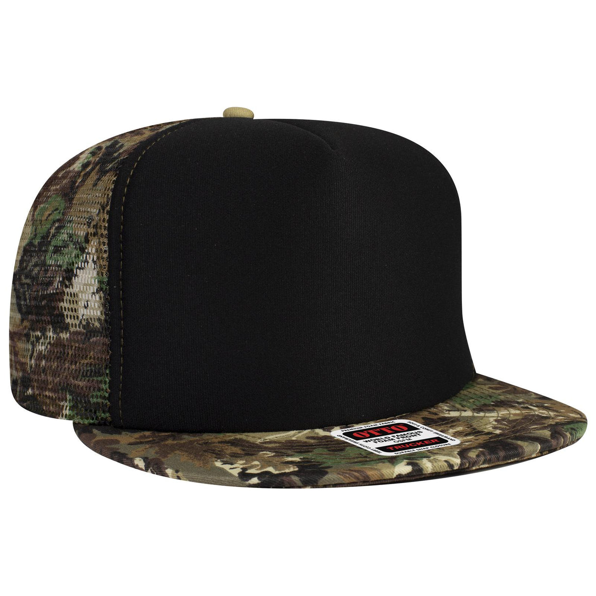 OTTO CAP "OTTO SNAP" 5 Panel High Crown Mesh Back Trucker Snapback Hat-AKD Ink