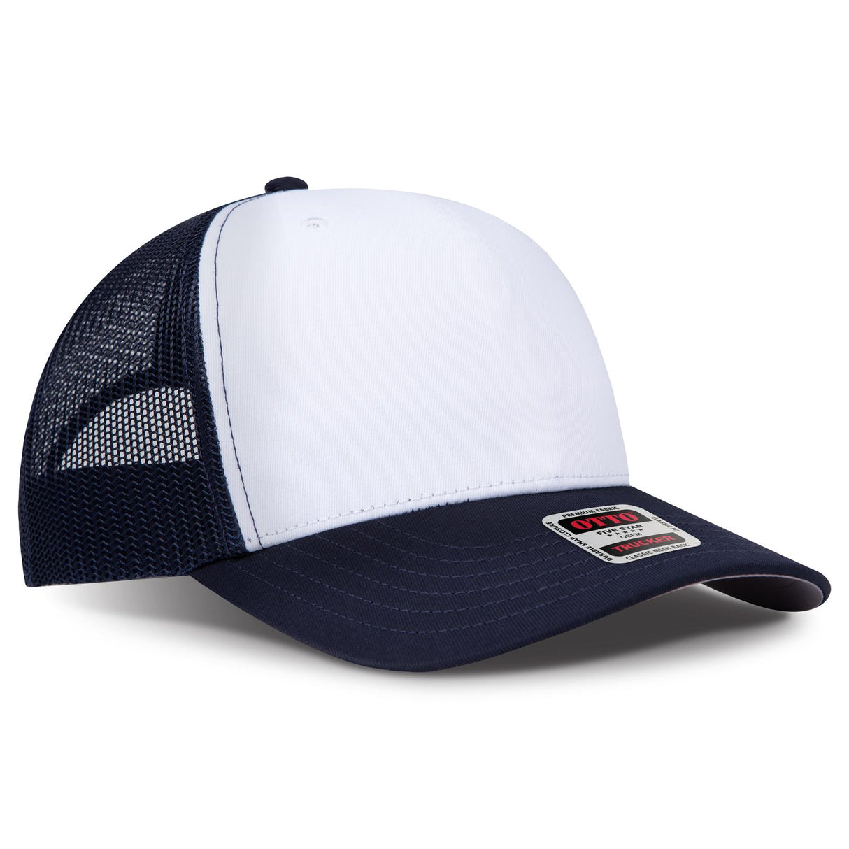 OTTO CAP Seamless 6 Panel Mid Profile Mesh Back Trucker Hat-AKD Ink
