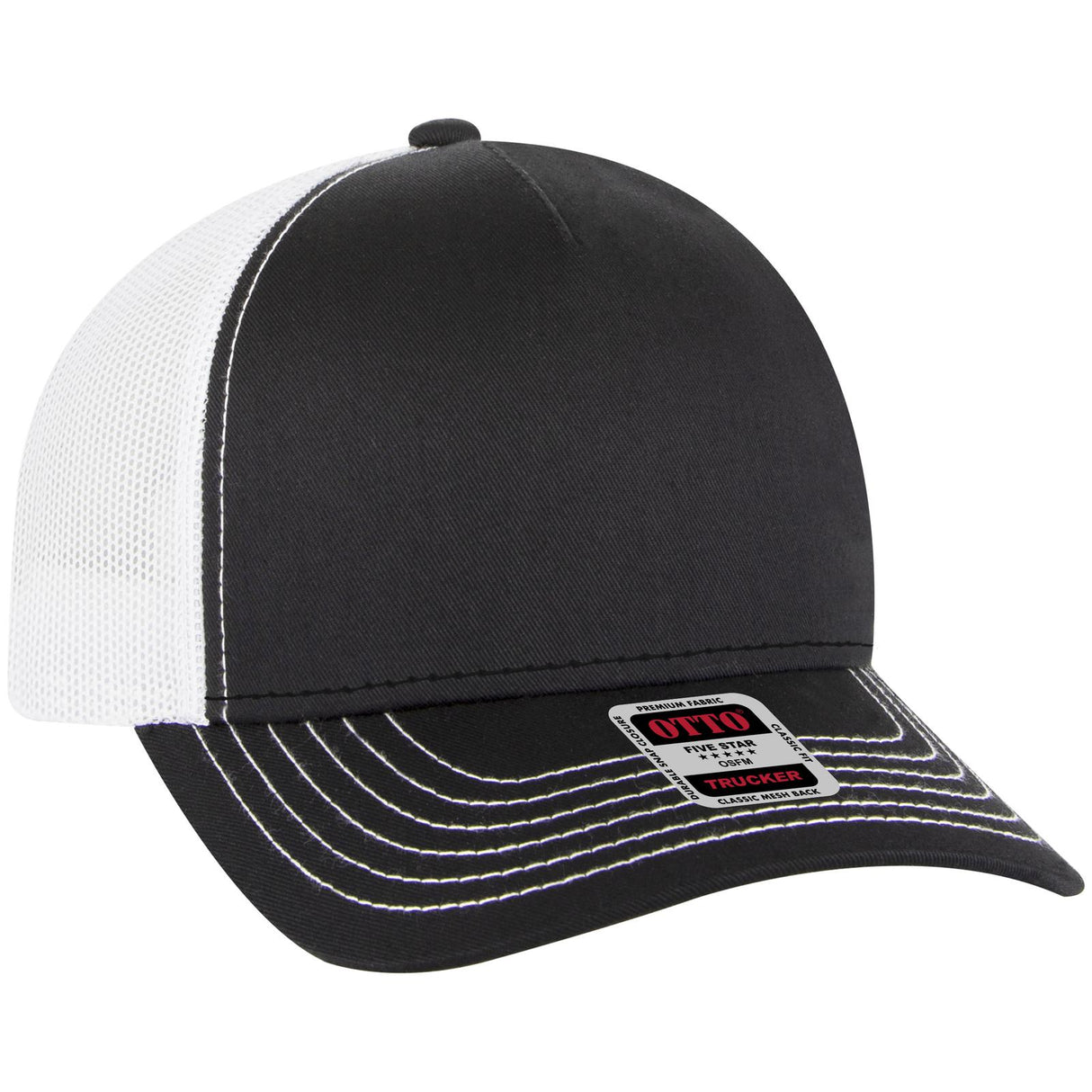 OTTO CAP 5 Panel Low Profile Mesh Back Trucker Hat-AKD Ink