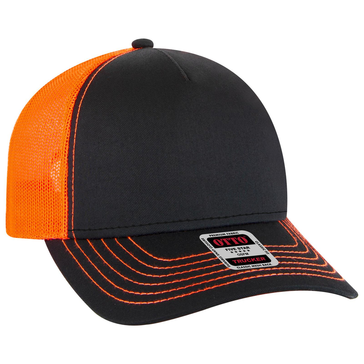 OTTO CAP 5 Panel Low Profile Mesh Back Trucker Hat-AKD Ink