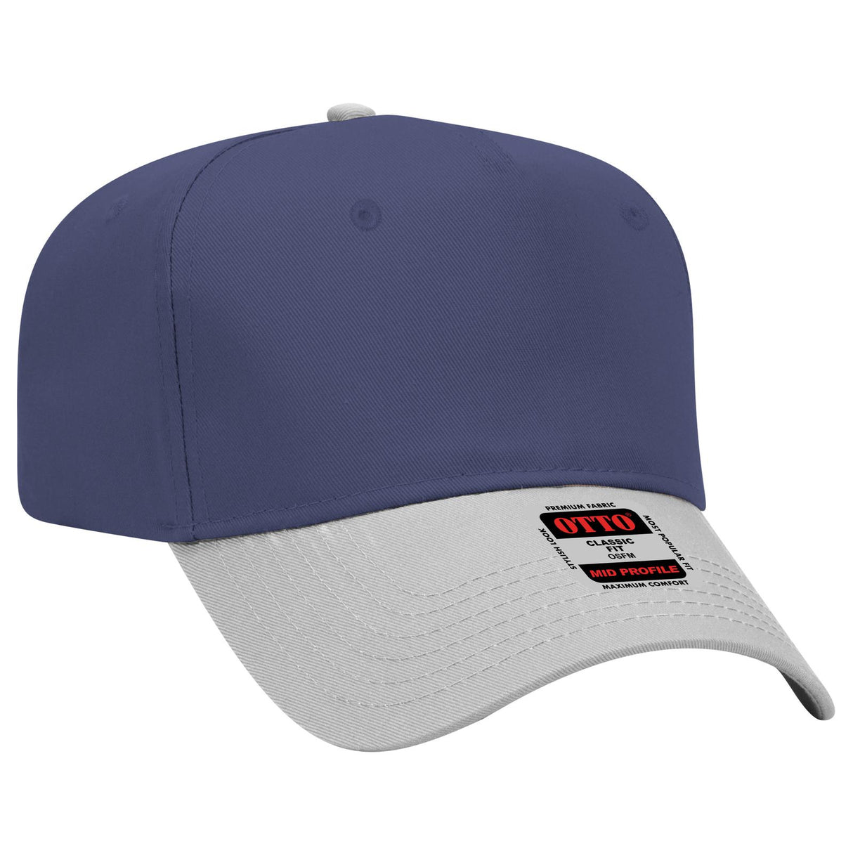 OTTO CAP 5 Panel Mid Profile Baseball Cap-AKD Ink