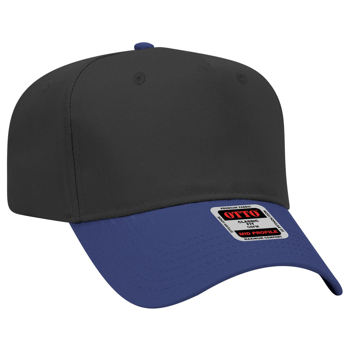 OTTO CAP 5 Panel Mid Profile Baseball Cap-AKD Ink