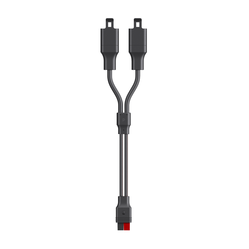 Jackery Anderson connector and cable for handbags, showing a close-up of the black connector with cable attached.