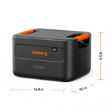 Jackery Battery Pack 3600 Plus in a handbag, portable power bank with compact design and digital display, black color.