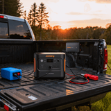 This image shows a Jackery DC-DC Alternator Charger designed for portable power solutions, with a compact, rugged build.