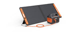 Jackery DC extension cable for solar panel connection, black cable with connectors, designed for portable solar power systems.