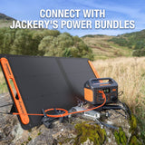 Jackery DC extension cable for solar panel, black, flexible cord with connectors for portable power setup.