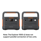Jackery Explorer 1000 v2 portable power station with multiple charging ports and digital display for backup energy.
