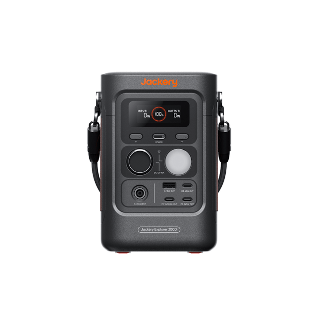 Jackery Explorer 300D portable power station with multiple outlets and compact design for outdoor and emergency use