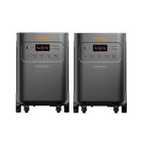 Jackery Explorer 5000 Plus Double Kit with two portable power stations and multiple charging ports on a white background.