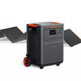 Jackery Solar Generator HomePower 3600 Plus with multiple outlets and solar panels for emergency power and outdoor use.