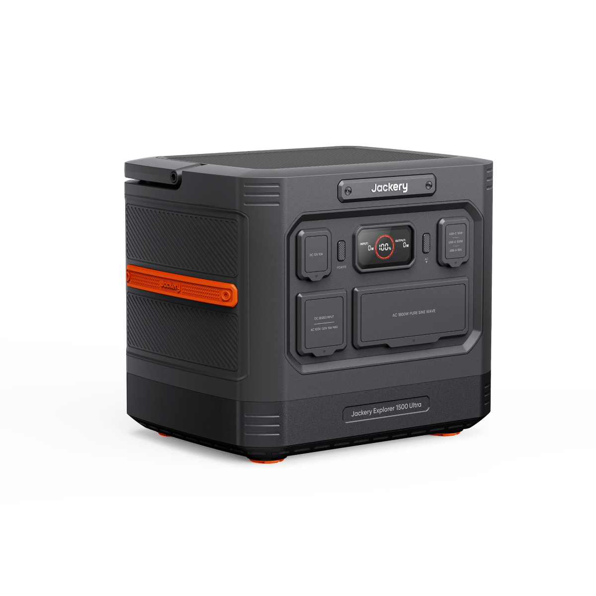 Jackery Explorer 1500 Ultra portable power station with multiple outlets and digital display, ideal for outdoor and emergency power needs.
