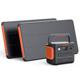 Jackery Solar Generator 1000 Plus kit with portable power station and solar panels for outdoor energy solutions.