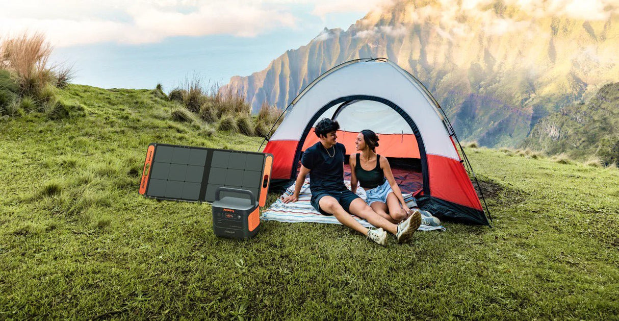 Refurbished Jackery Solar Generator 1000 Plus with multiple ports and compact design for portable solar power.